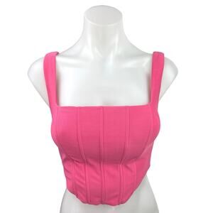 Edikted Isla Pink Sleeveless Cami Corset Bustier Corset Crop Tank Top Size S